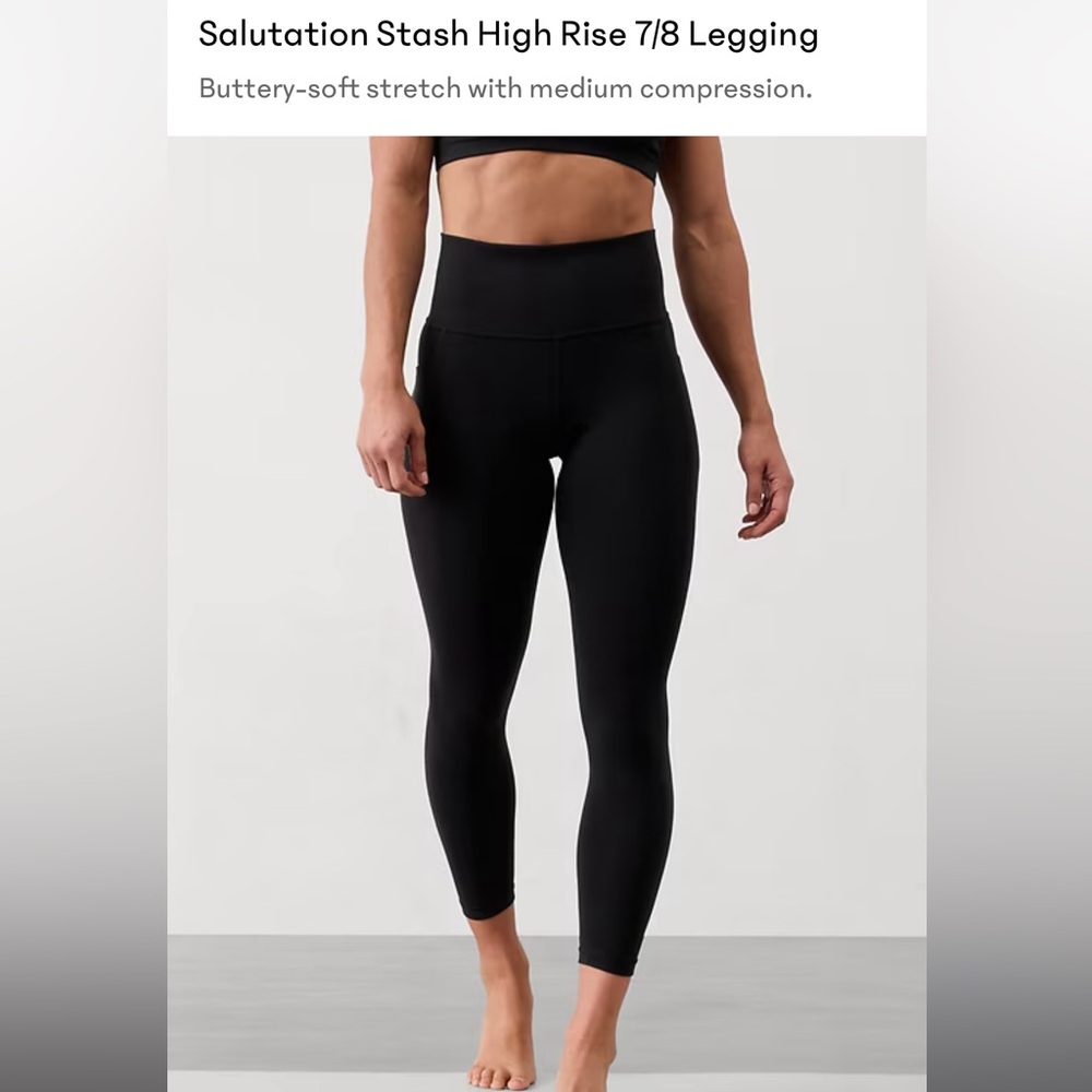 Athleta Salutation Stash II 7/8 Leggings XS Green - Picture 8 of 9